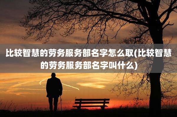 比较智慧的劳务服务部名字怎么取(比较智慧的劳务服务部名字叫什么)