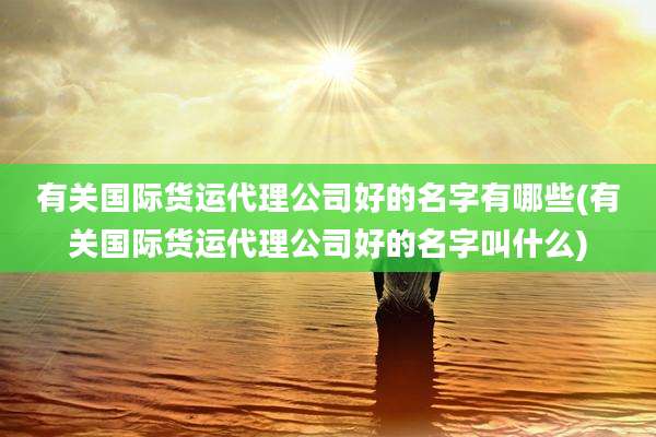 有关国际货运代理公司好的名字有哪些(有关国际货运代理公司好的名字叫什么)