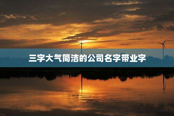 三字大气简洁的公司名字带业字