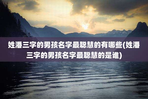 姓潘三字的男孩名字最聪慧的有哪些(姓潘三字的男孩名字最聪慧的是谁)