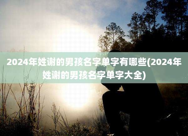 2024年姓谢的男孩名字单字有哪些(2024年姓谢的男孩名字单字大全)