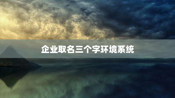 企业取名三个字环境系统