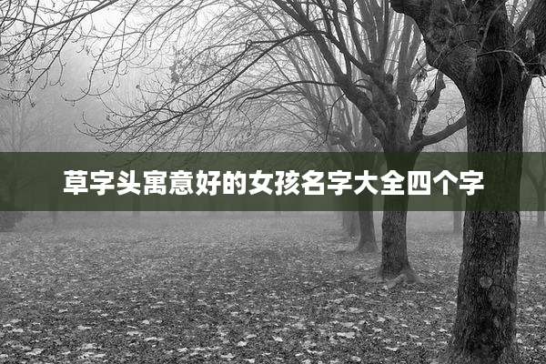 草字头寓意好的女孩名字大全四个字