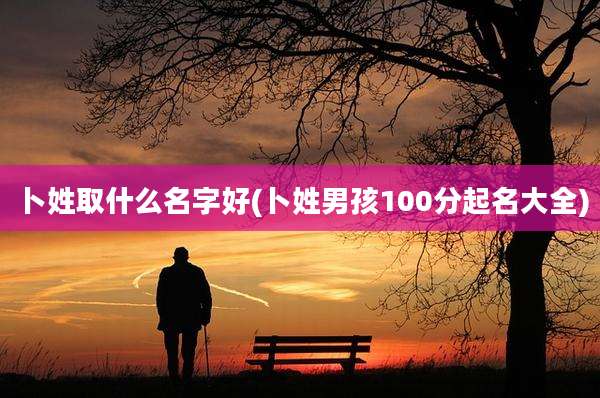 卜姓取什么名字好(卜姓男孩100分起名大全)