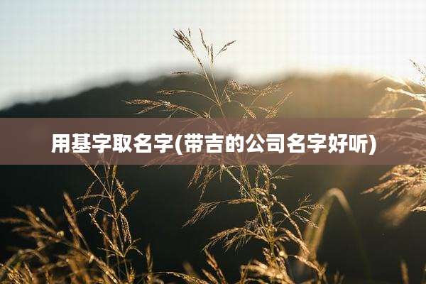 用基字取名字(带吉的公司名字好听)