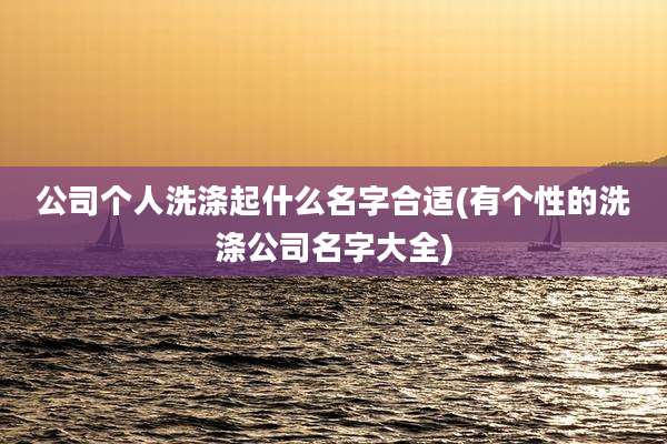 公司个人洗涤起什么名字合适(有个性的洗涤公司名字大全)