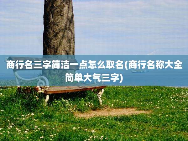 商行名三字简洁一点怎么取名(商行名称大全简单大气三字)