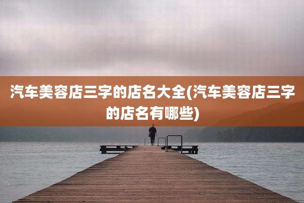 汽车美容店三字的店名大全(汽车美容店三字的店名有哪些)