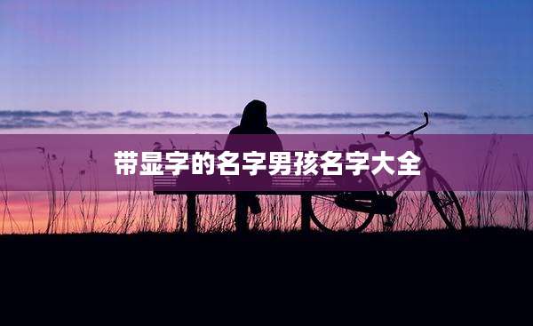带显字的名字男孩名字大全