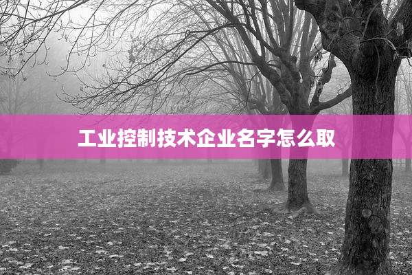 工业控制技术企业名字怎么取
