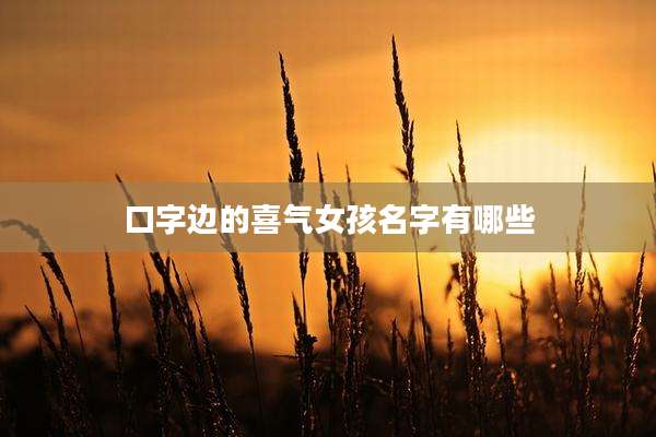 口字边的喜气女孩名字有哪些