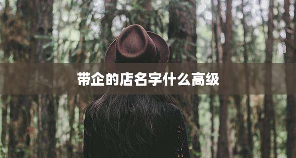 带企的店名字什么高级