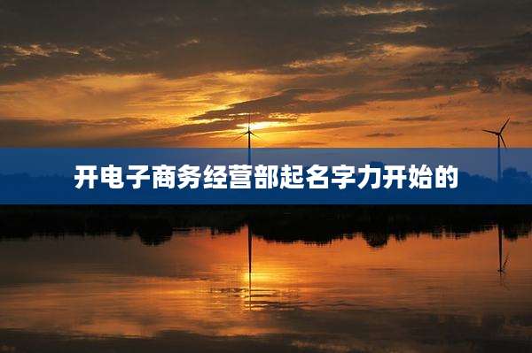 开电子商务经营部起名字力开始的