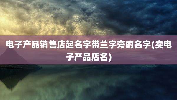 电子产品销售店起名字带兰字旁的名字(卖电子产品店名)