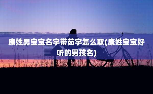 康姓男宝宝名字带茹字怎么取(康姓宝宝好听的男孩名)