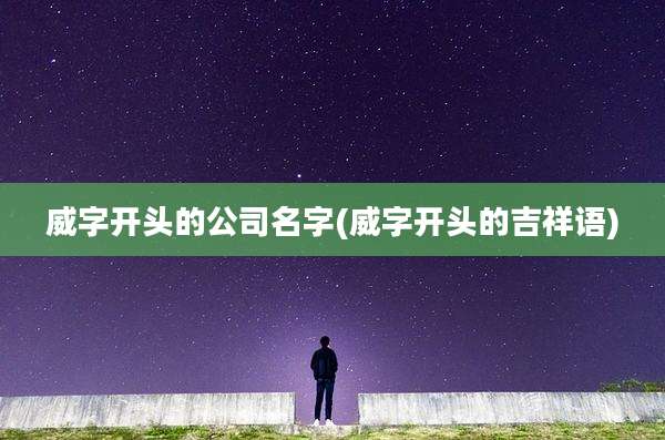 威字开头的公司名字(威字开头的吉祥语)