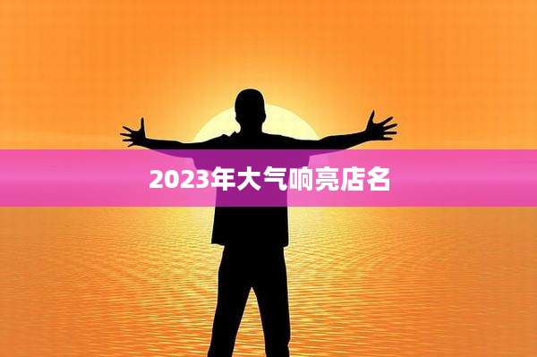 2023年大气响亮店名