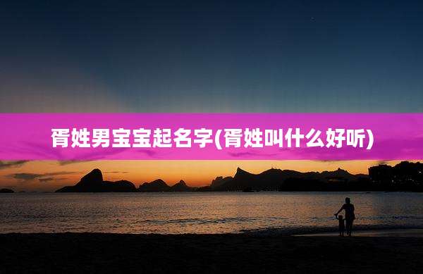 胥姓男宝宝起名字(胥姓叫什么好听)