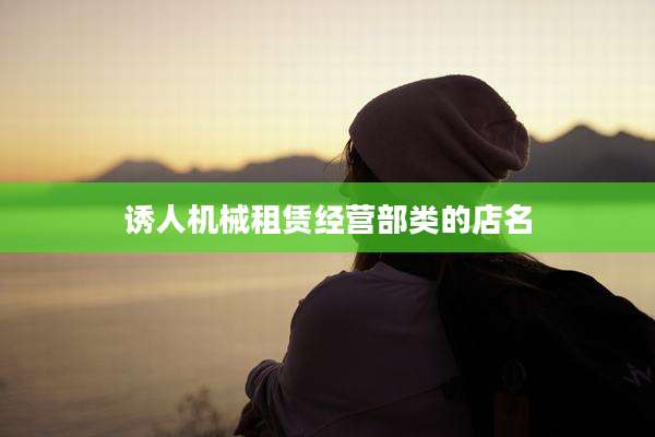 诱人机械租赁经营部类的店名