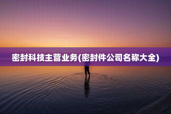 密封科技主营业务(密封件公司名称大全)