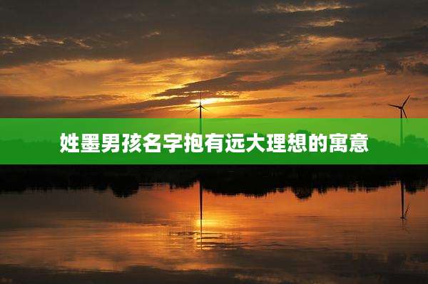 姓墨男孩名字抱有远大理想的寓意