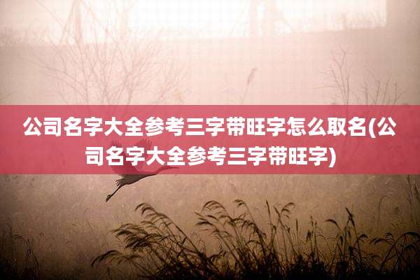 公司名字大全参考三字带旺字怎么取名(公司名字大全参考三字带旺字)