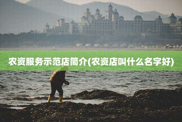 农资服务示范店简介(农资店叫什么名字好)