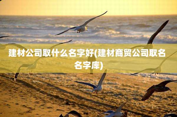 建材公司取什么名字好(建材商贸公司取名 名字库)