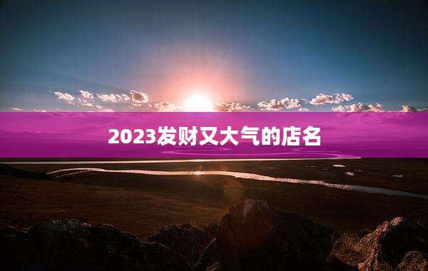 2023发财又大气的店名