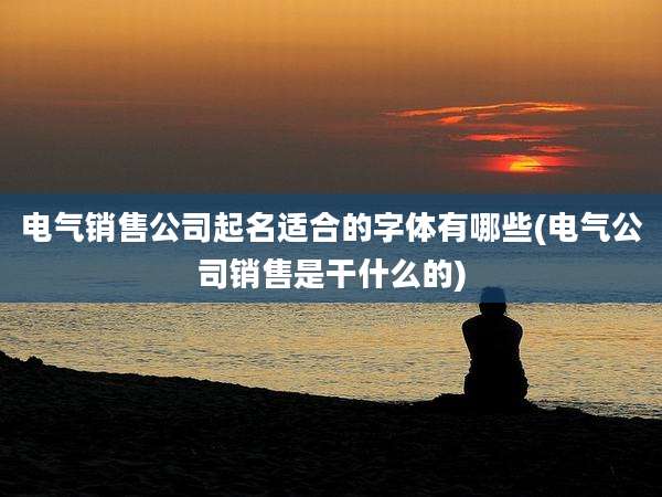电气销售公司起名适合的字体有哪些(电气公司销售是干什么的)