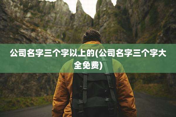 公司名字三个字以上的(公司名字三个字大全免费)