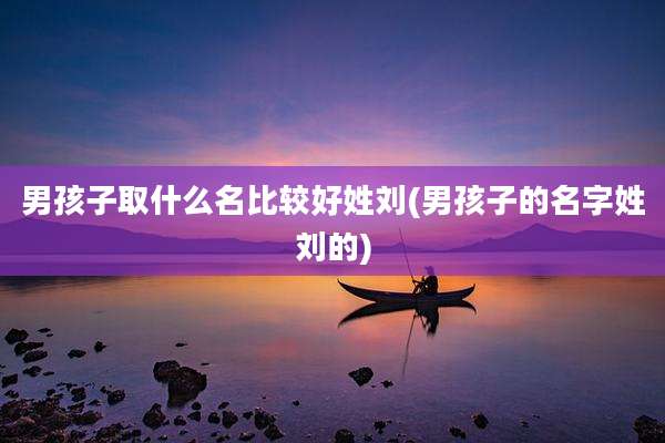 男孩子取什么名比较好姓刘(男孩子的名字姓刘的)