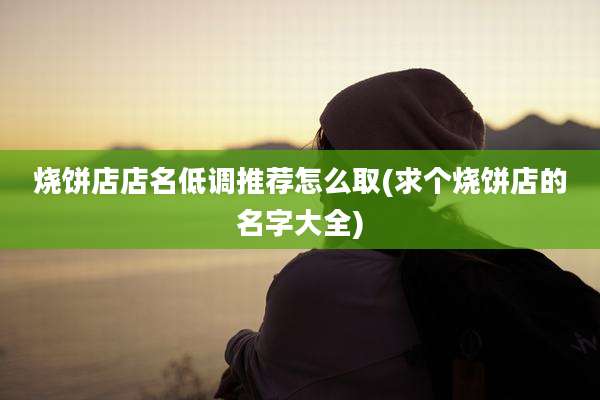 烧饼店店名低调推荐怎么取(求个烧饼店的名字大全)