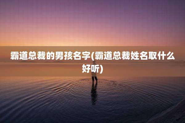 霸道总裁的男孩名字(霸道总裁姓名取什么好听)