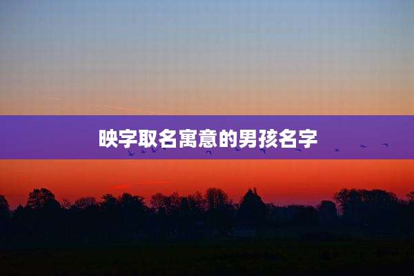 映字取名寓意的男孩名字