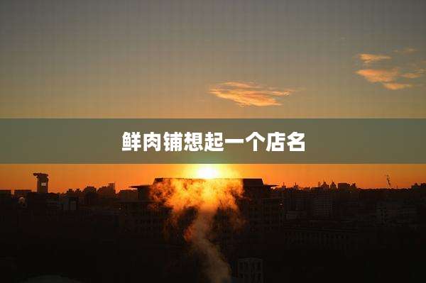 鲜肉铺想起一个店名