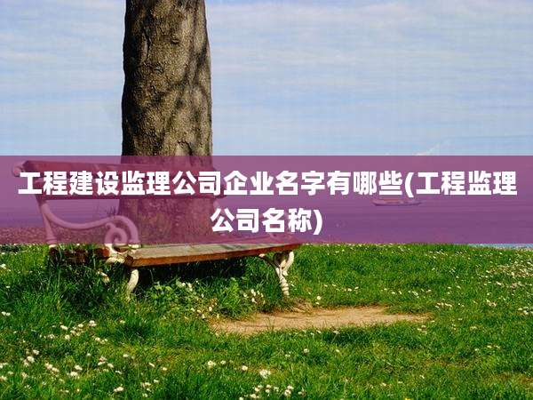工程建设监理公司企业名字有哪些(工程监理公司名称)