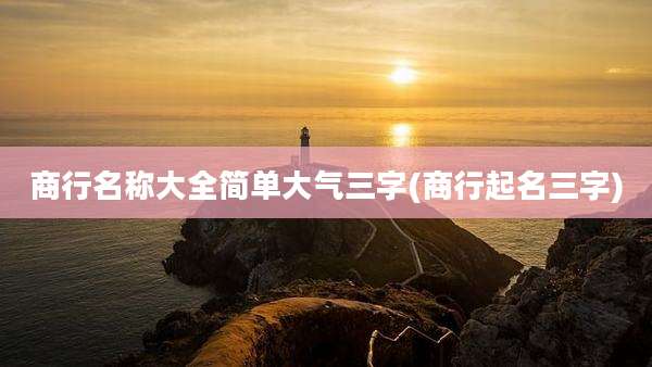 商行名称大全简单大气三字(商行起名三字)