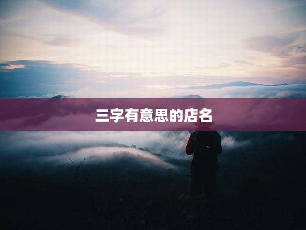 三字有意思的店名