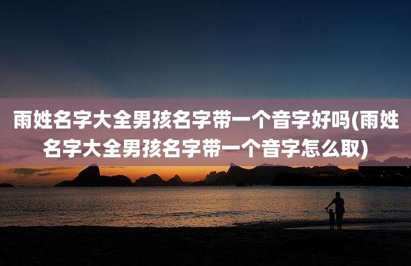 雨姓名字大全男孩名字带一个音字好吗(雨姓名字大全男孩名字带一个音字怎么取)