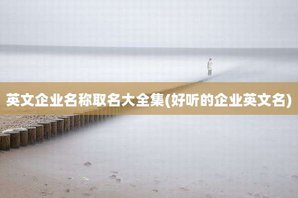 英文企业名称取名大全集(好听的企业英文名)