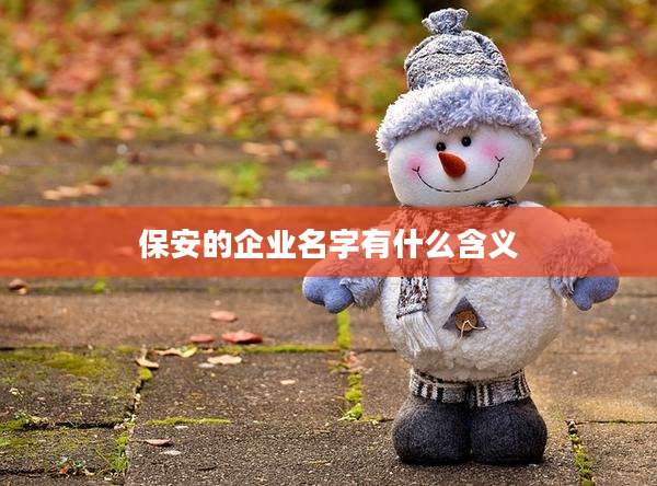 保安的企业名字有什么含义
