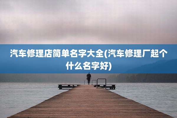 汽车修理店简单名字大全(汽车修理厂起个什么名字好)