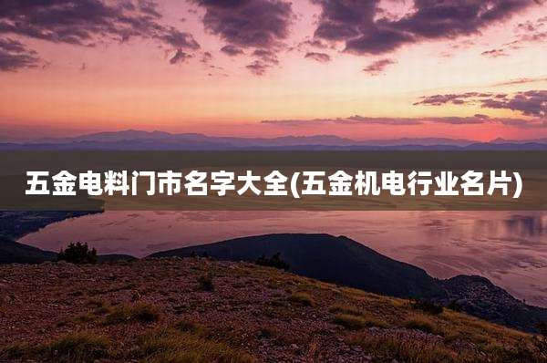 五金电料门市名字大全(五金机电行业名片)