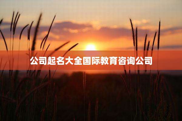 公司起名大全国际教育咨询公司