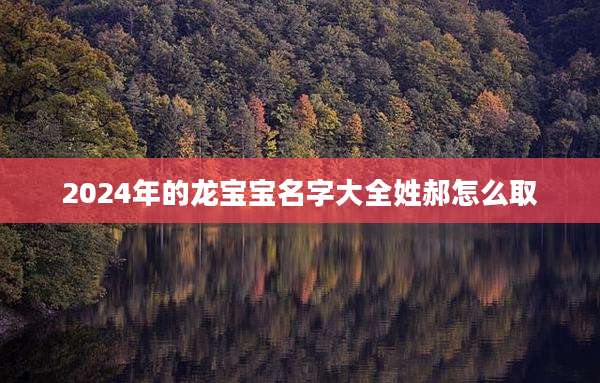 2024年的龙宝宝名字大全姓郝怎么取
