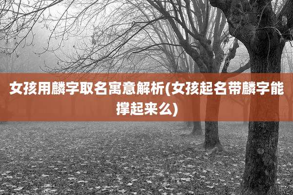女孩用麟字取名寓意解析(女孩起名带麟字能撑起来么)