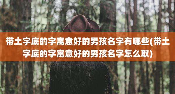 带土字底的字寓意好的男孩名字有哪些(带土字底的字寓意好的男孩名字怎么取)