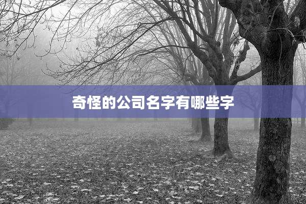 奇怪的公司名字有哪些字
