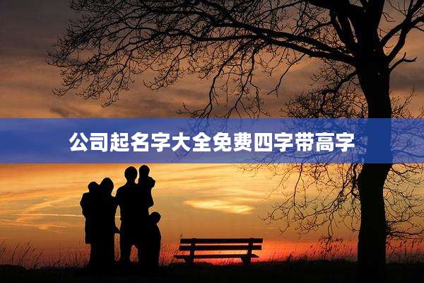 公司起名字大全免费四字带高字